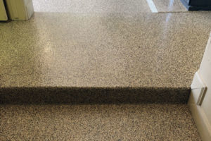 garage floor stairs after coating