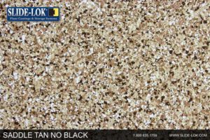 saddle tan no black flooring chips logo