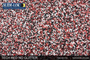 tech red no glitter flooring chips logo